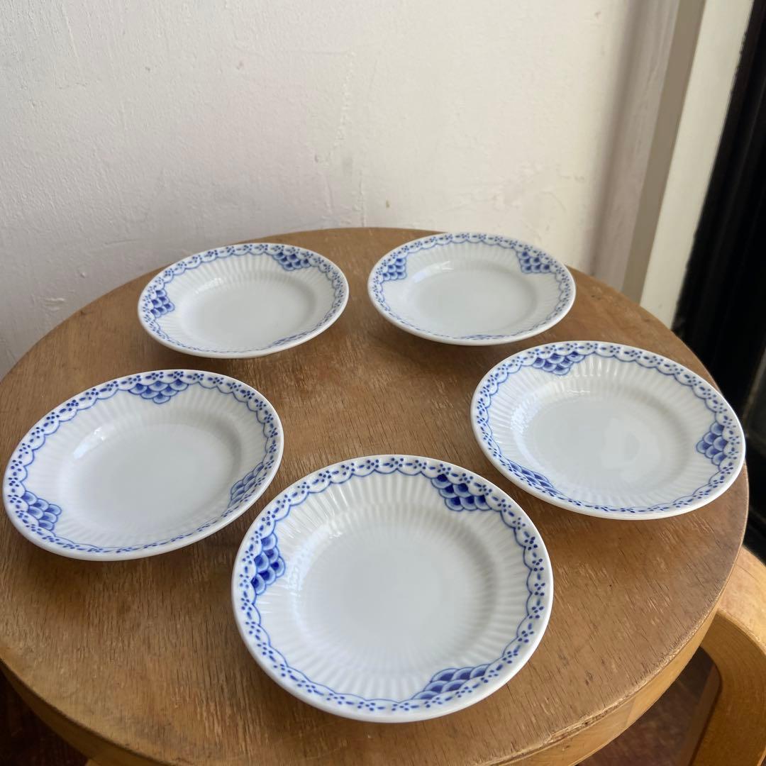 新品未使用 ロイヤルコペンハーゲン プリンセスブルー プレート 5枚セット