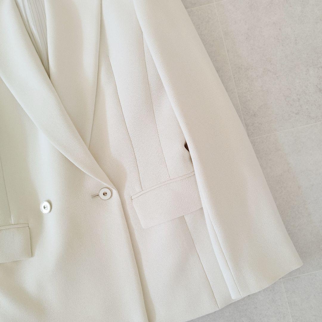 23SS アルアバイル マットストレッチ ダブルブレストジャケット アイボリー