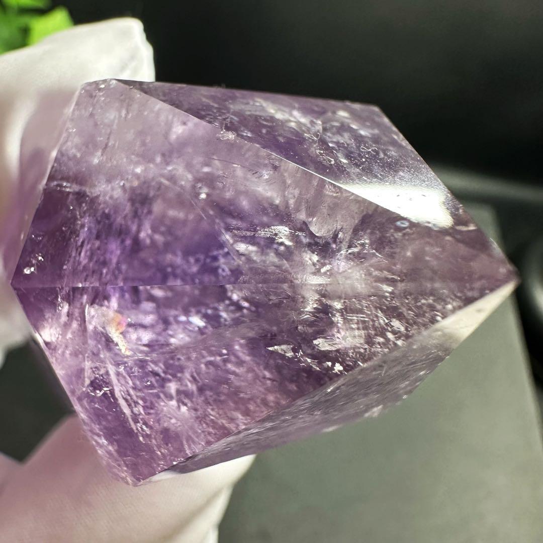 高品質❗️レインボー☆アメジスト 六角柱 パワーストーン天然石 原石A1061