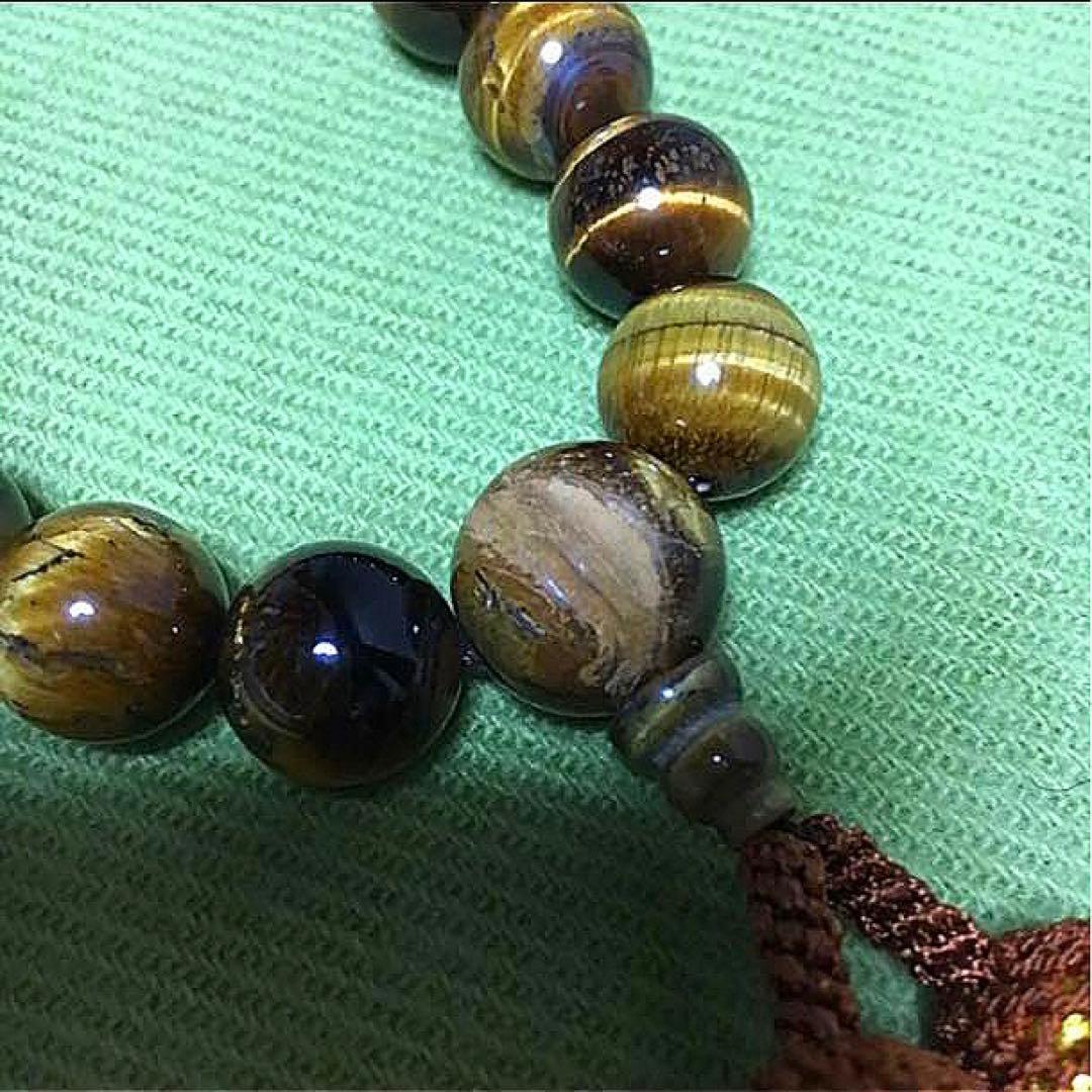 新品！タイガーアイ大玉念珠