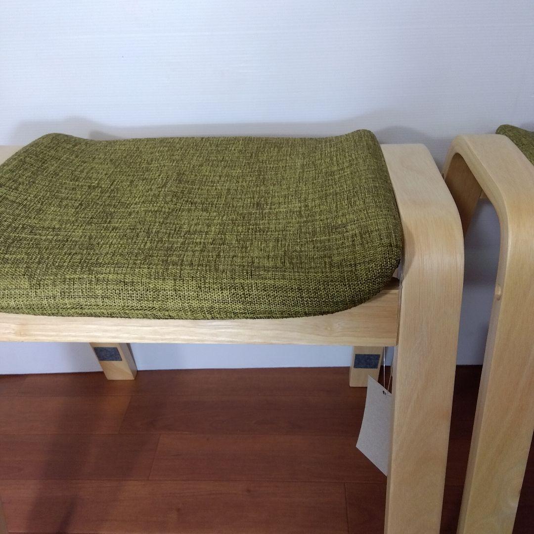 未使用　スタッキングスツール　VH-7920 ナチュラル×グリーン　2脚セット