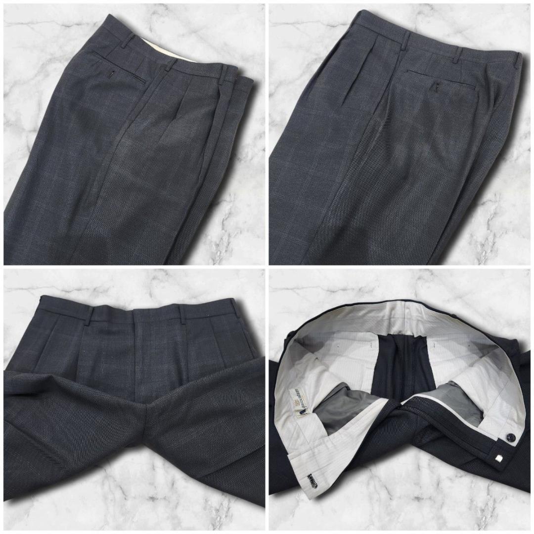 Aquascutum スーツ セットアップ ダークグレー チェック 大きいサイズ