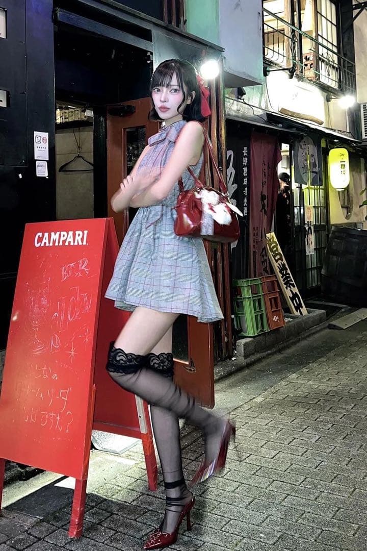 新品未使用品 BELEAR MIMI グレンチェックフレアミニ ワンピース