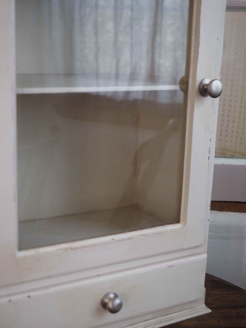 フランス　アンティーク　木製ガラス扉収納　キャビネット　棚　アンティーク家具