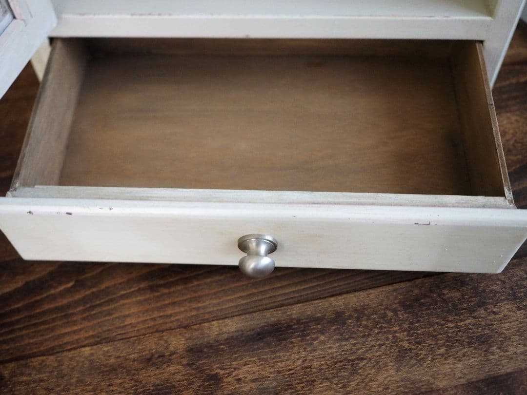 フランス　アンティーク　木製ガラス扉収納　キャビネット　棚　アンティーク家具