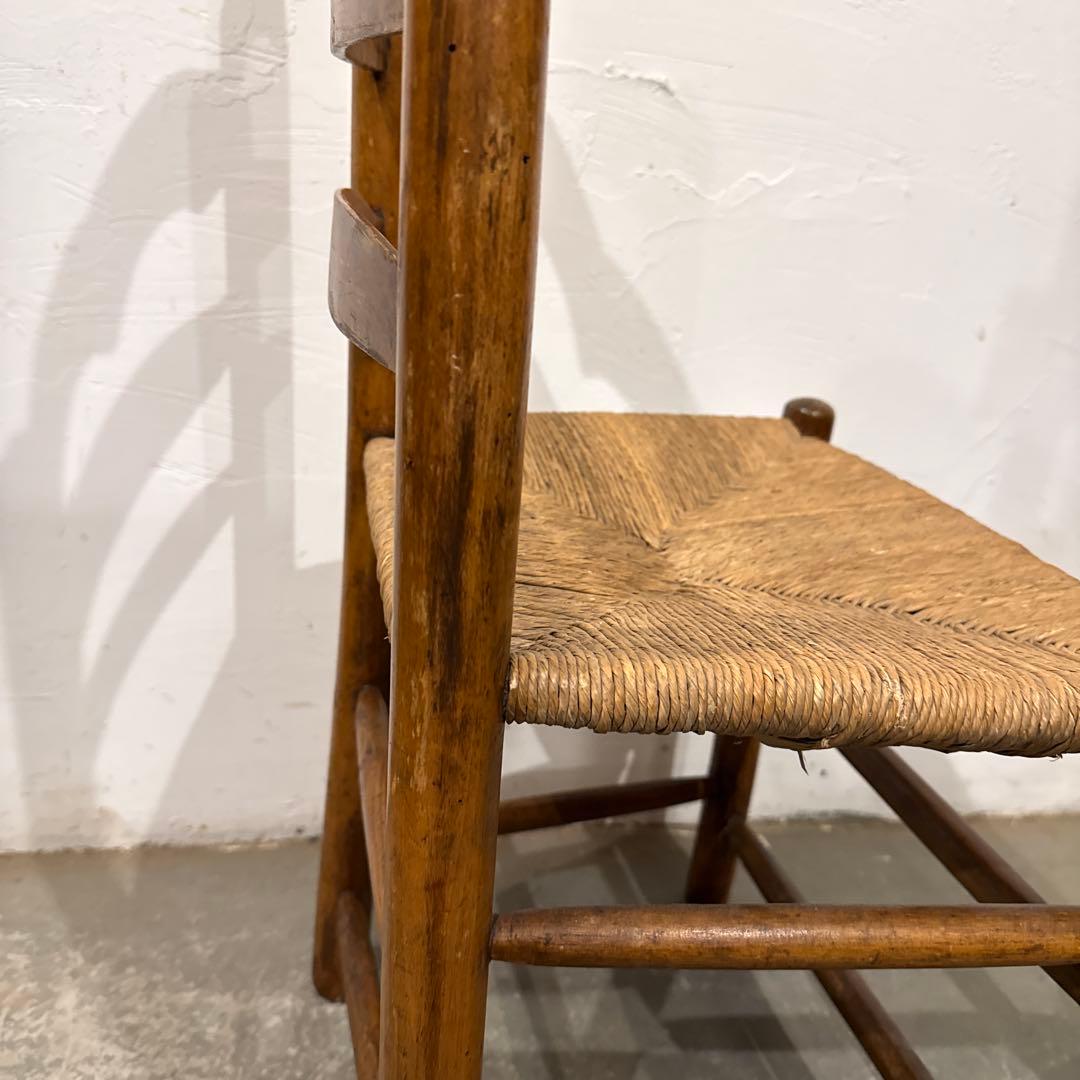 ヴィンテージ　ダイニングチェア　カフェチェア　藁座面　2