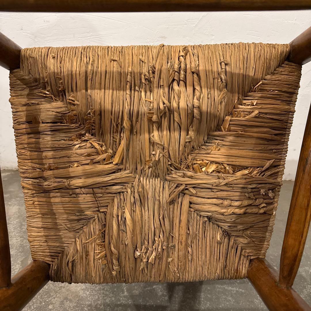 ヴィンテージ　ダイニングチェア　カフェチェア　藁座面　2