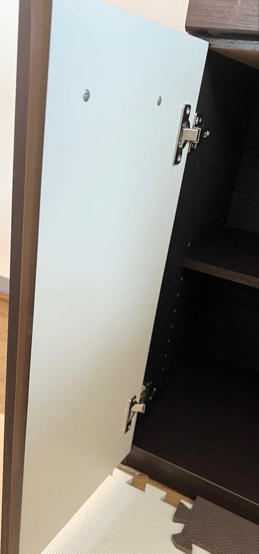 ニトリ　食器棚　ブラウン