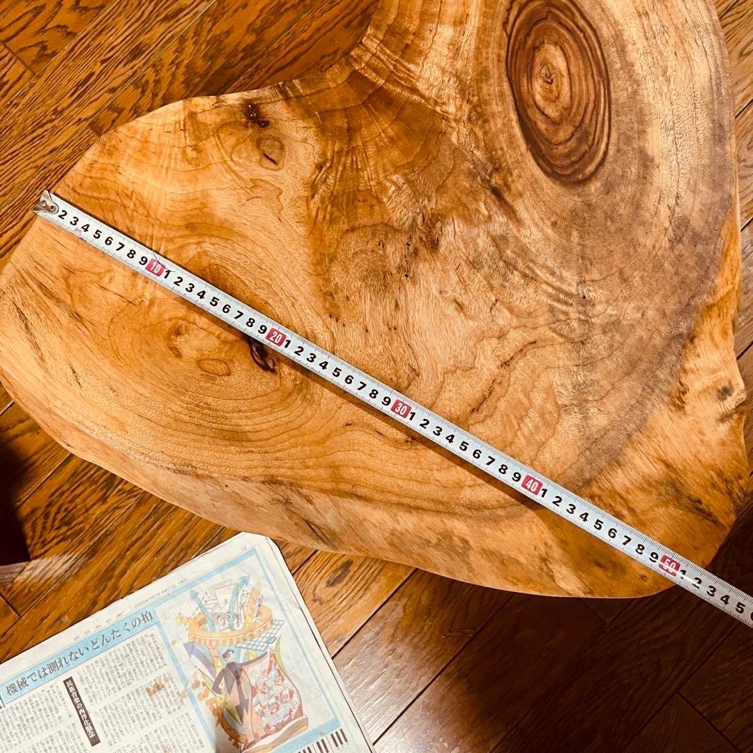 ナチュラルウッド センターテーブル ハート型