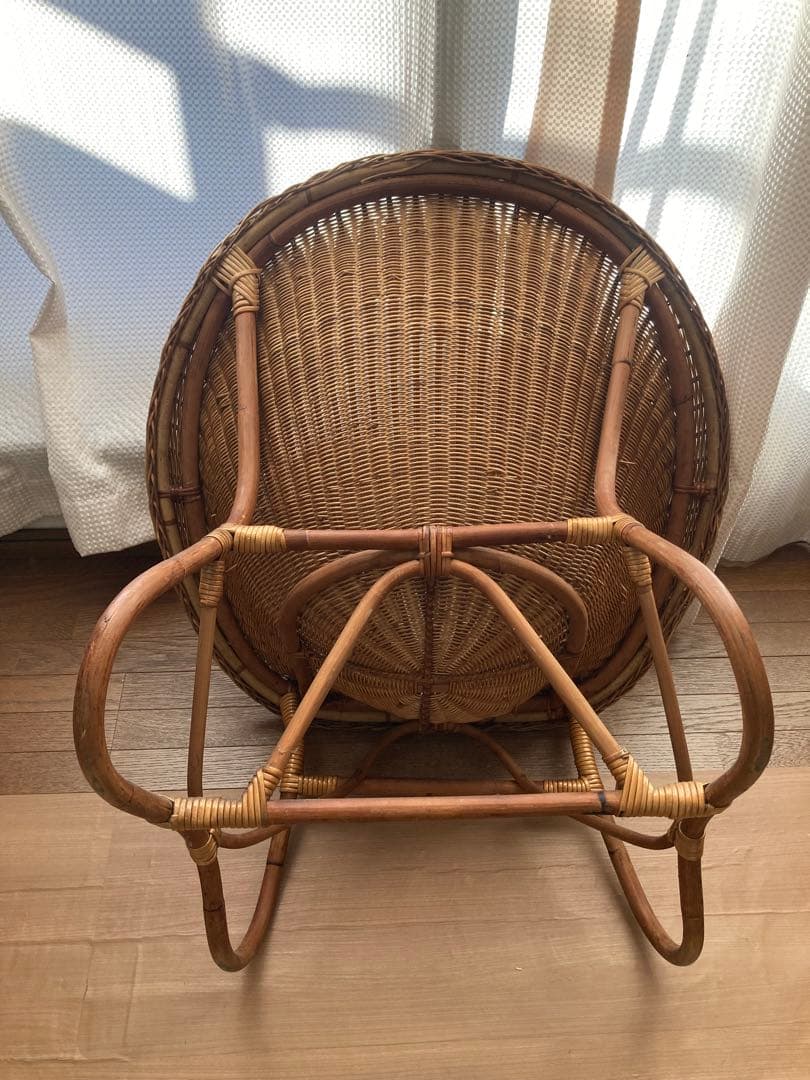 ヴィンテージ　オールドラタン　ラウンドチェア　椅子