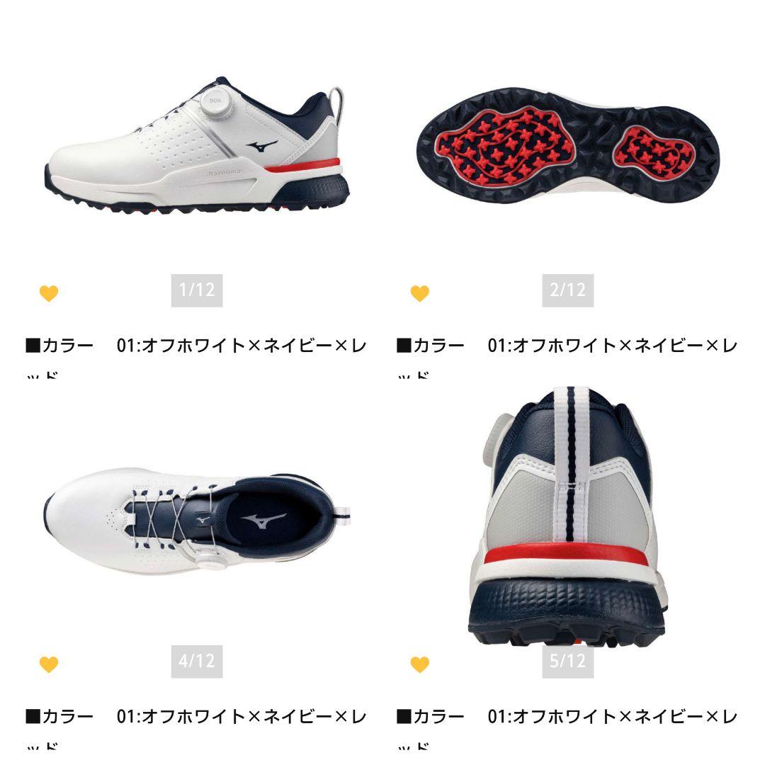 Mizuno ゴルフ ハザード エナジー ボア オフホワイト×ネイビー×レッド