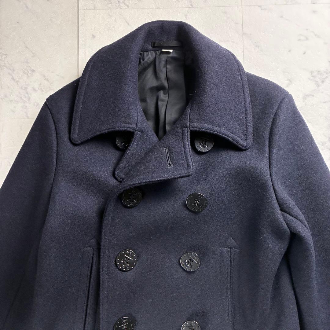 極美品 バズリクソンズ ピーコートBR11554 ネイビー Ｐコート