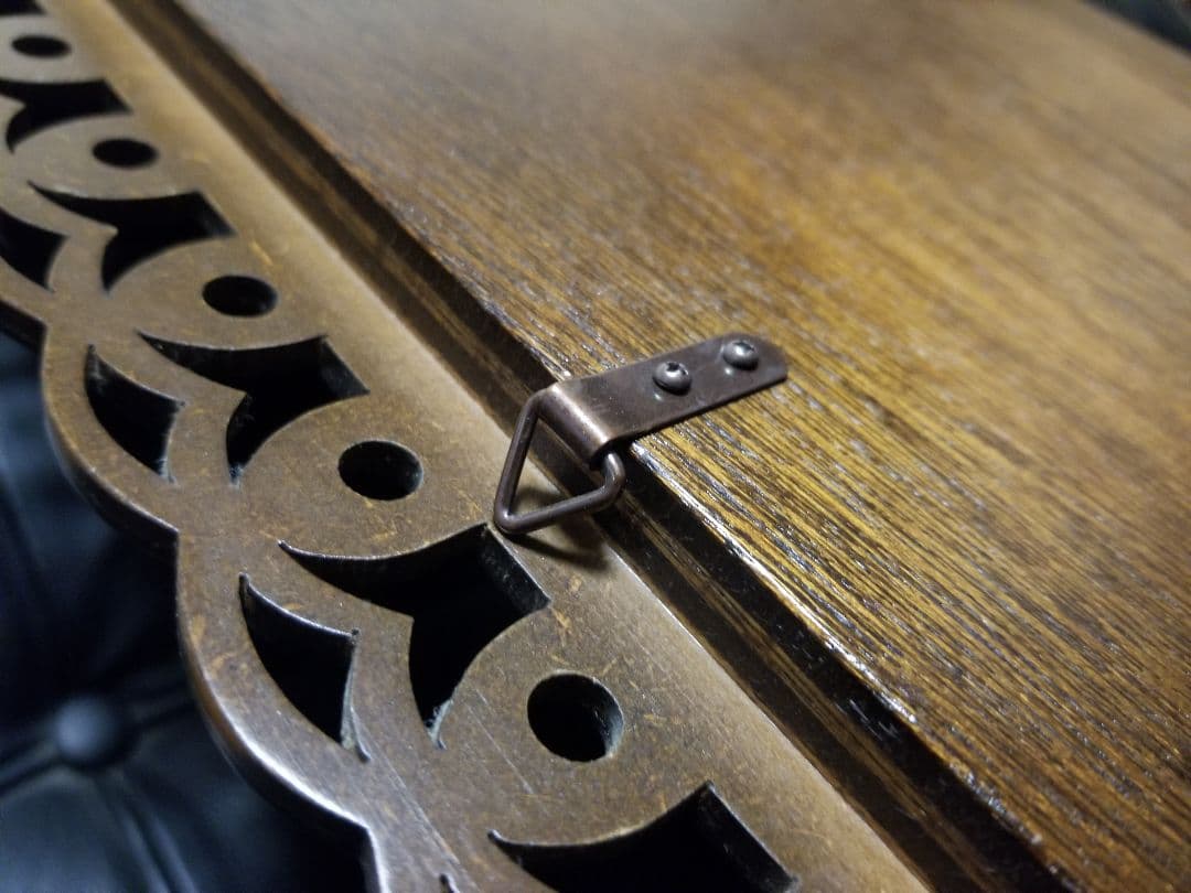 希少　廃盤　パリの雑貨屋　フレンチ　ウォールミラー　ウッド　透かし彫り　壁掛け鏡