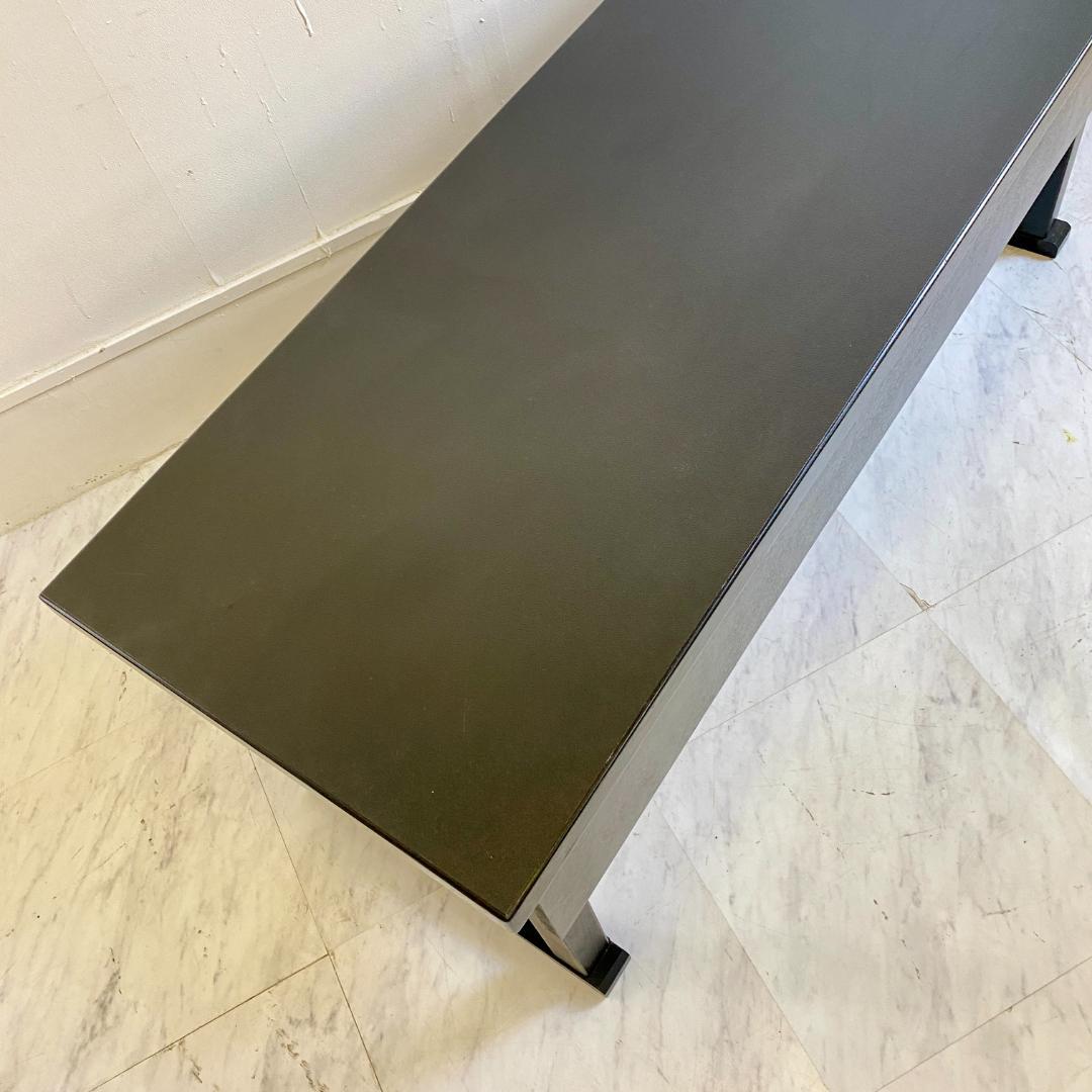 千翔 龍門堂 長テーブル 黒の木製テーブル2台セット 折りたたみ 和室