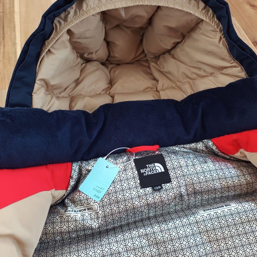 ノースフェイス　マウンテンダウンジャケット　キッズ130 　レッド✕ネイビー