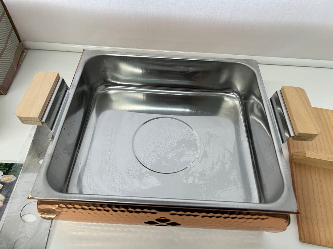 純銅製 おでん鍋/銅製両手鍋　いろり　寸胴鍋 シチューポット　 ガラス蓋付き