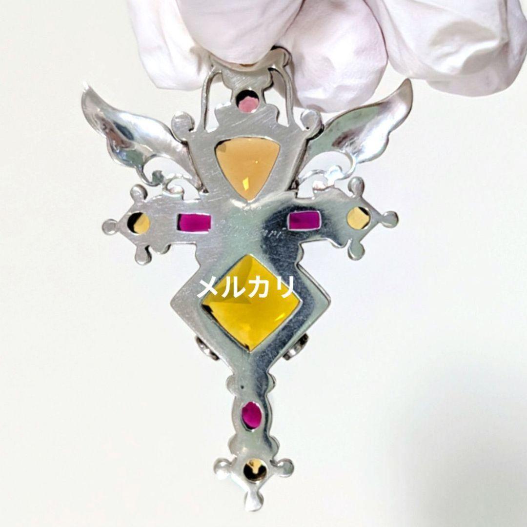 【希少】シャンカリ・ジュエリー ペンダントトップ シトリン＆レッドスピネル