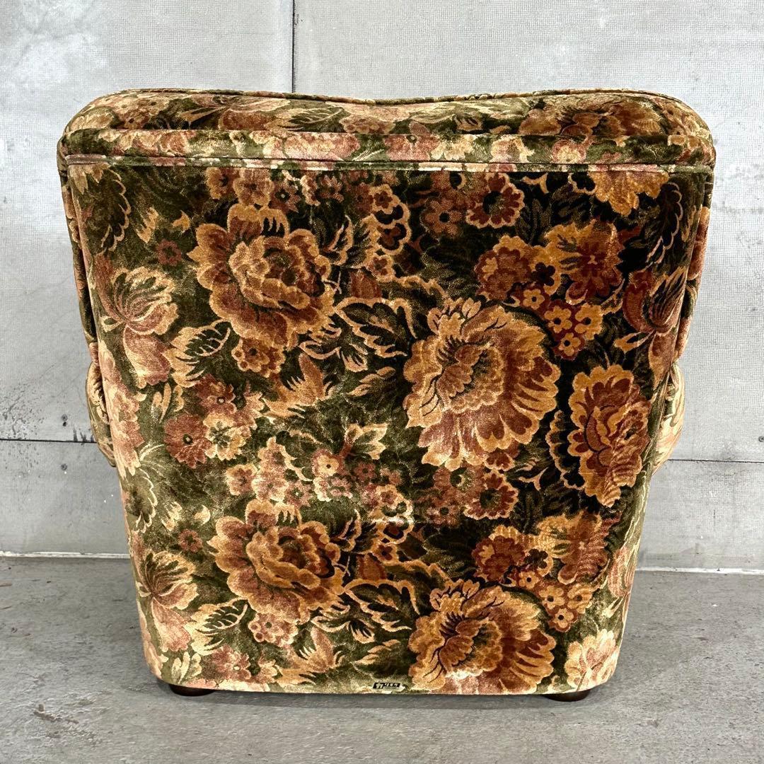 ✿70s✿ karimoku 昭和レトロ　応接ソファー　ベロア　金華山　その①