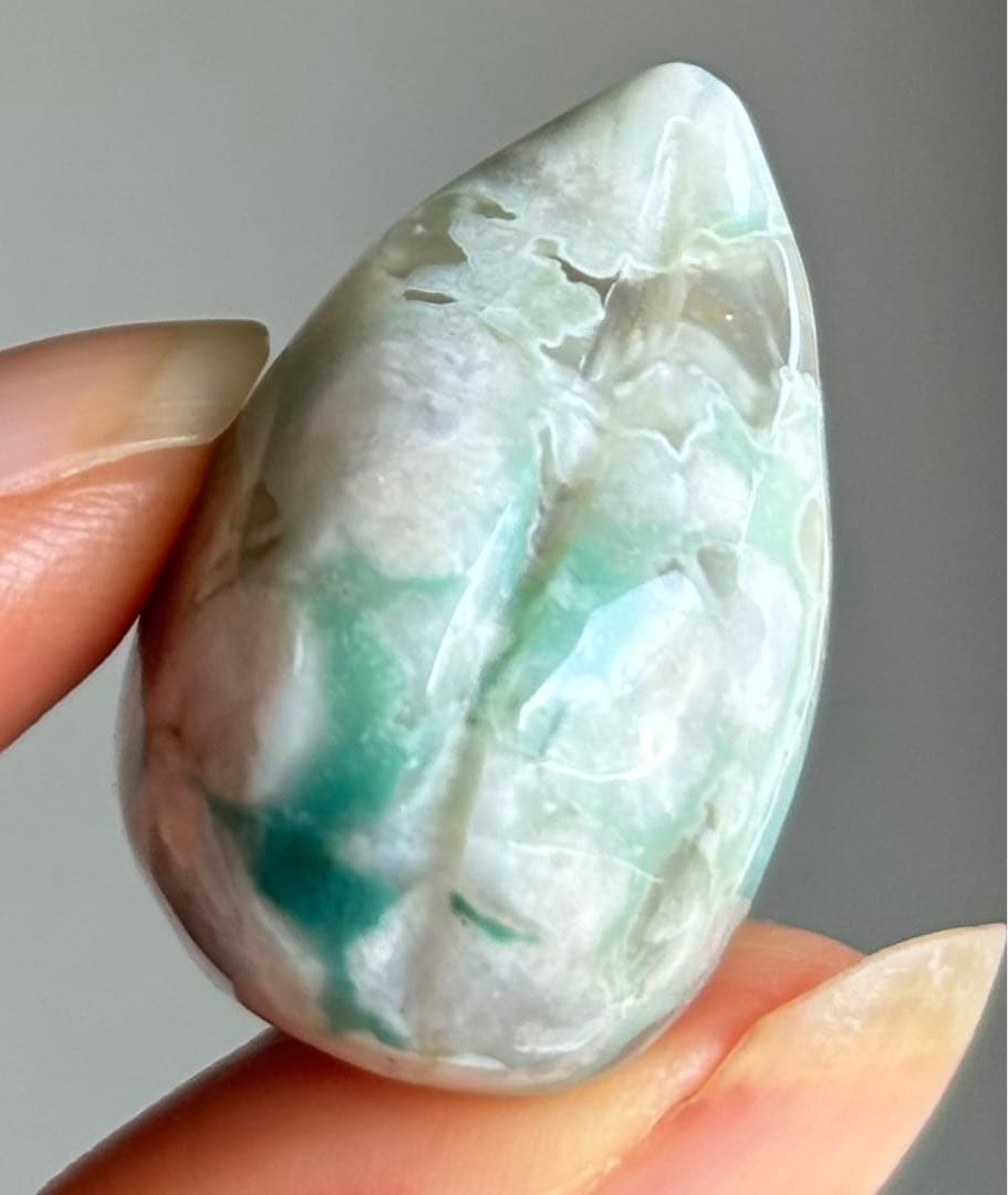 Ruby様　高品質　グリーン桜瑪瑙　スフィア　桃