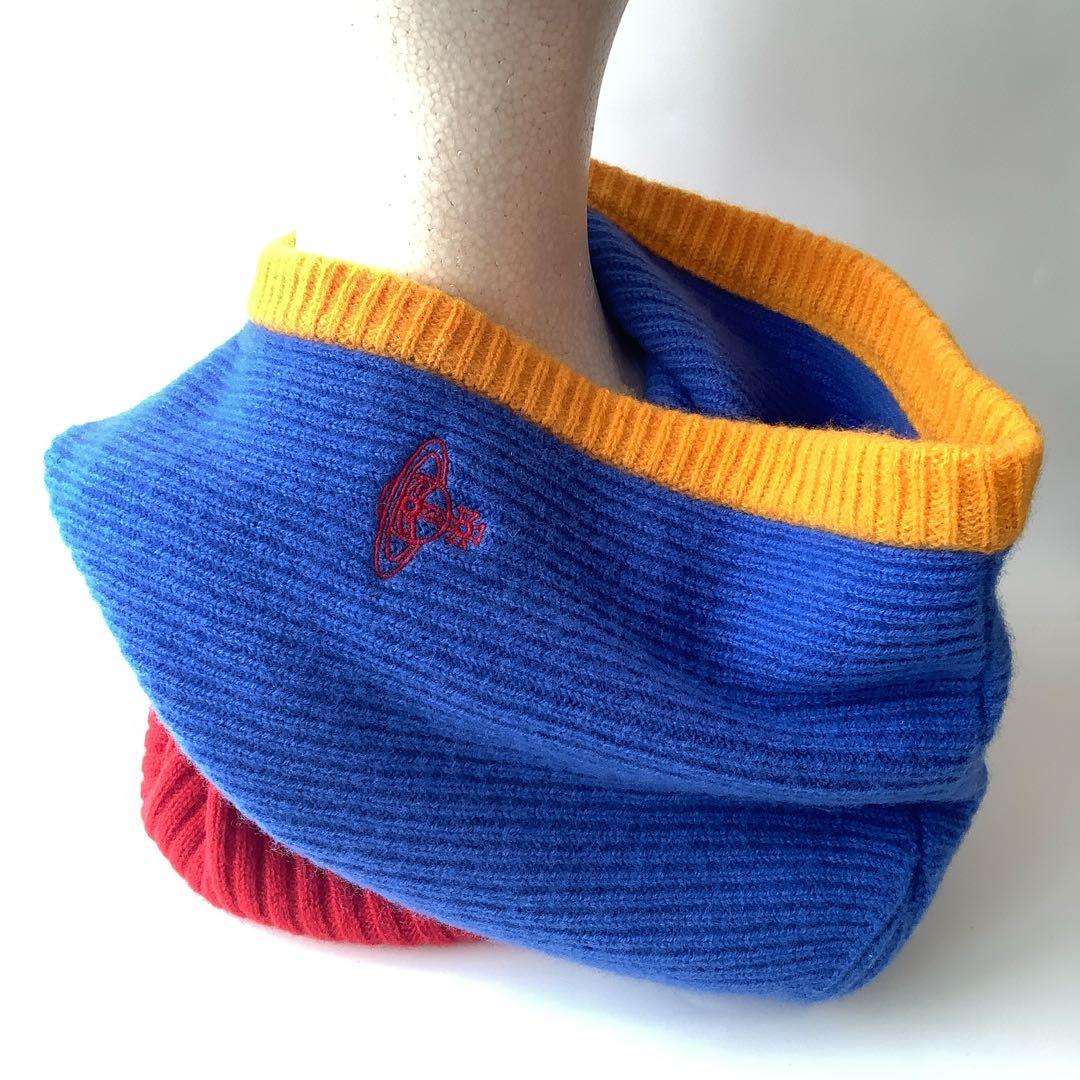 新品★ヴィヴィアンウエストウッド★リブニット バラクラバ★ブルーレッド