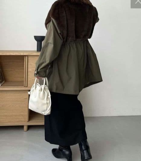 カプリシュレマージュ　ファードッキング　モッズコート　38　カーキ　ファーコート