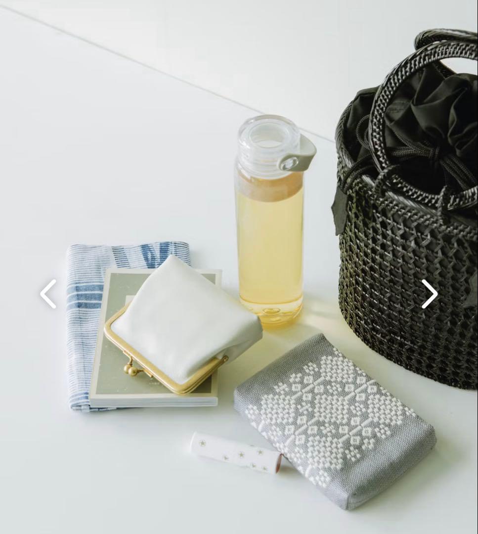 北欧、暮らしの道具店掲載hinthint / アタ素材の透かし編みカゴバッグ新品