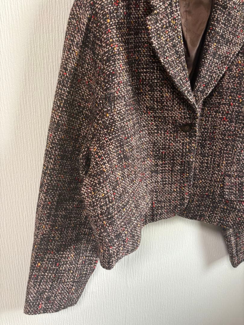 【極美品】アンティカantiqua クラシカル ツイードジャケット ショート丈