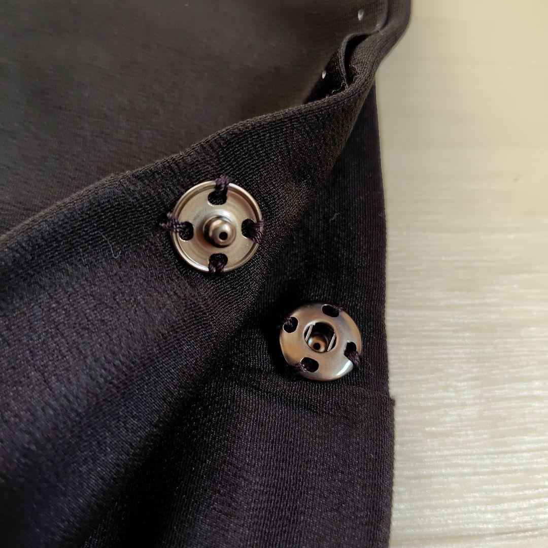 着物リメイク　ケープポンチョ　正絹黒留袖　植物花柄　オープンファスナー　男女兼用