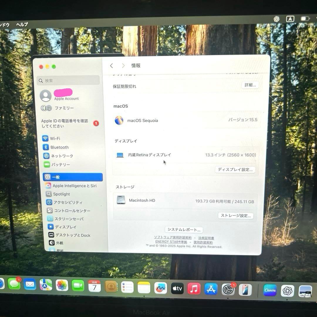 Apple MacBook Air シルバー256GB/8GB