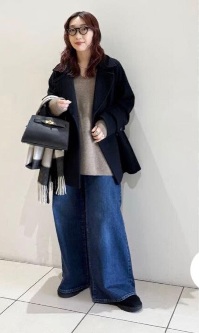 新品　URBAN RESEARCH スーパー100メルトンPコート　D.NAVY