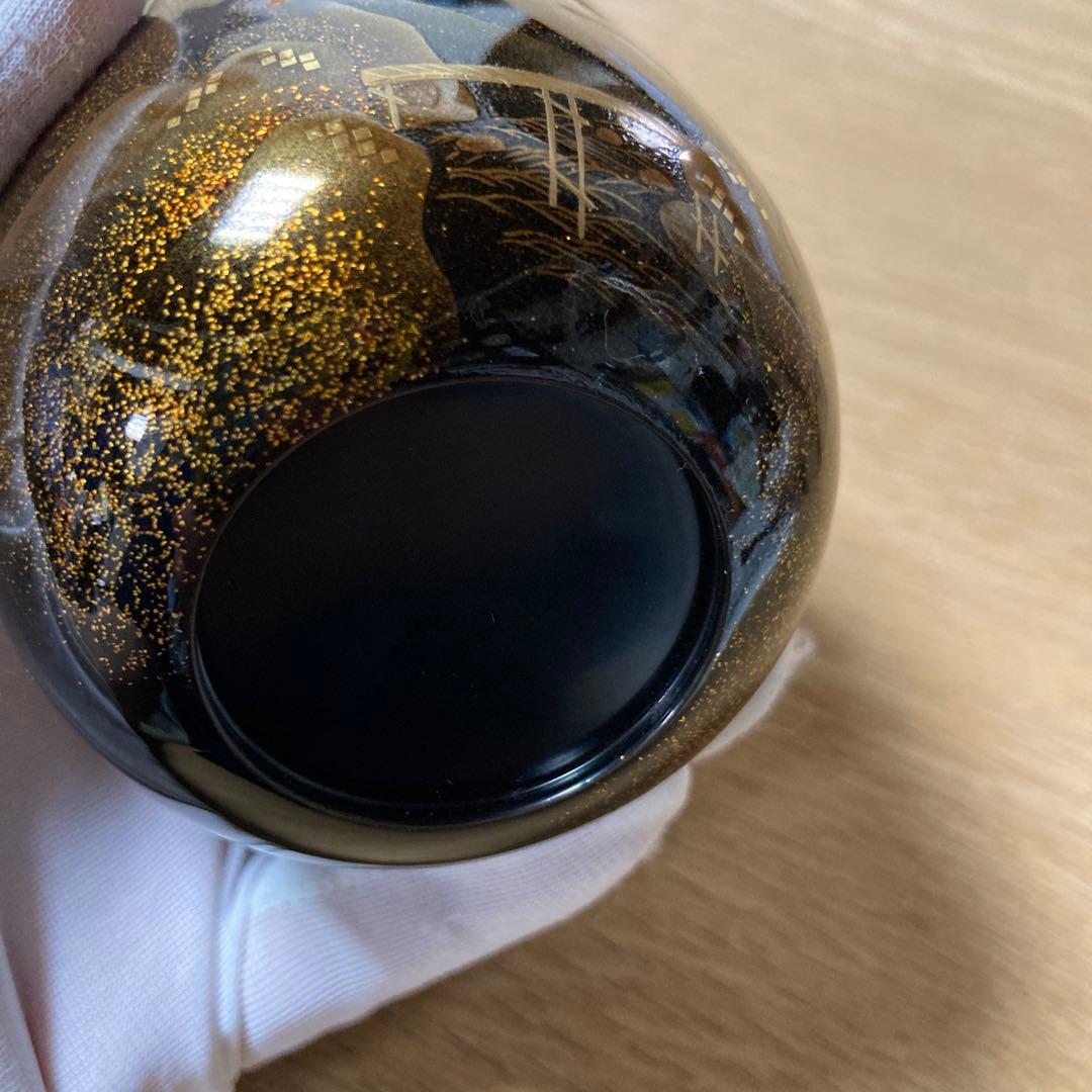 【茶道具】　棗　輪島塗　山水滝蒔絵図　坂一男作　美品