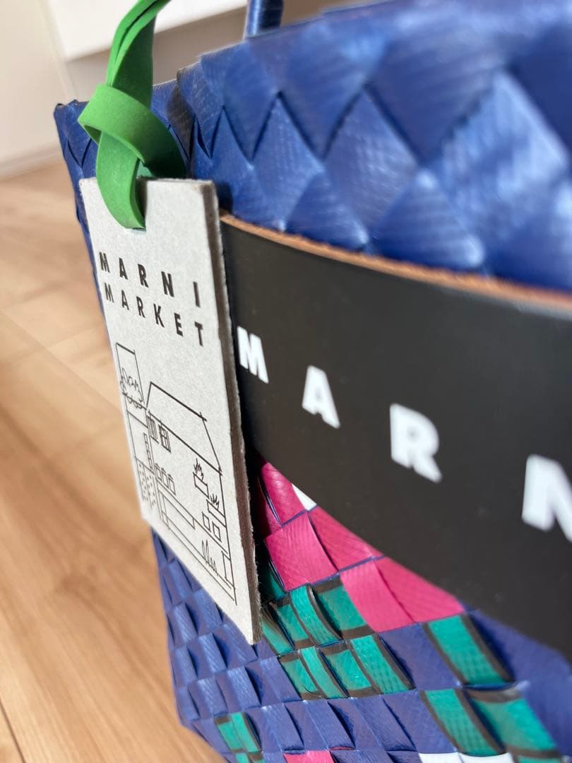 MARNI MARKET かごバッグ ネイビー