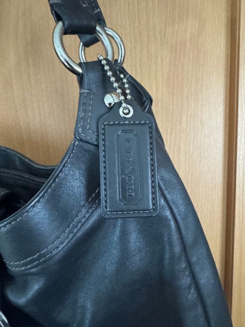 美品　コーチ ワンショルダーバッグ ソーホー ブラック レザー