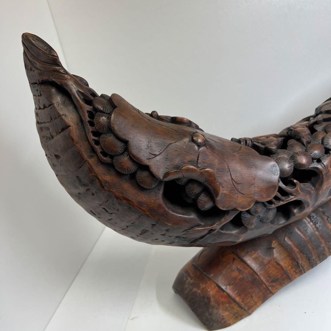 竹製　特大透かし人物置物　幅約76㎝/最大高さ約42㎝東Y8-0128④トコト