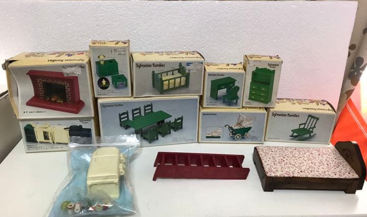 シルバニア　初期　デラックスハウス（はしご付）　家具11点セット