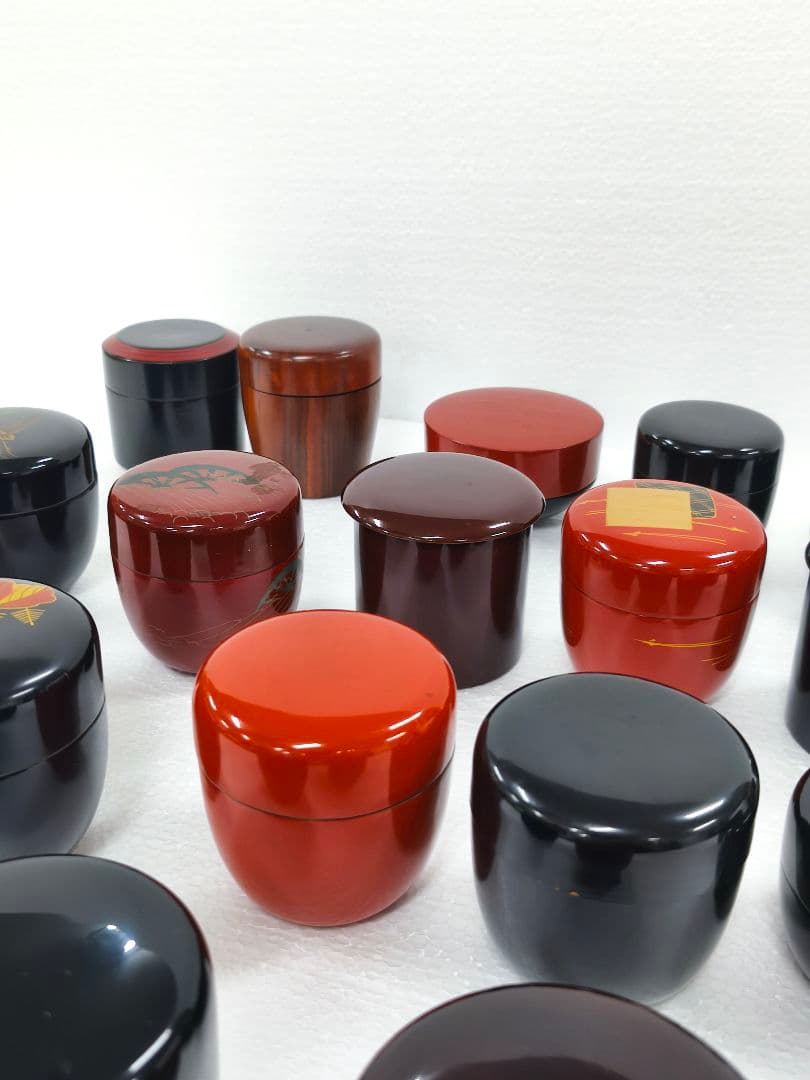 蒔絵 棗 木製 漆塗り小物入れ 20個セット