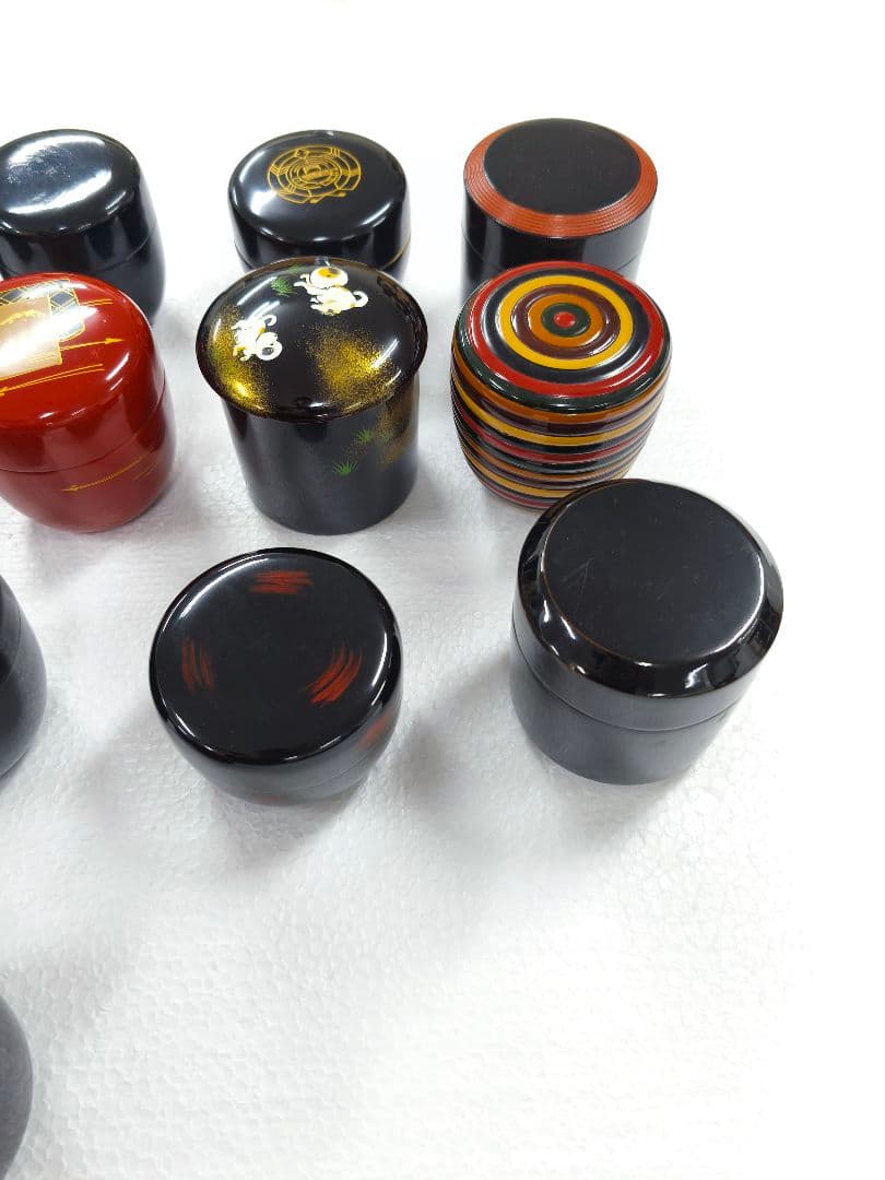 蒔絵 棗 木製 漆塗り小物入れ 20個セット