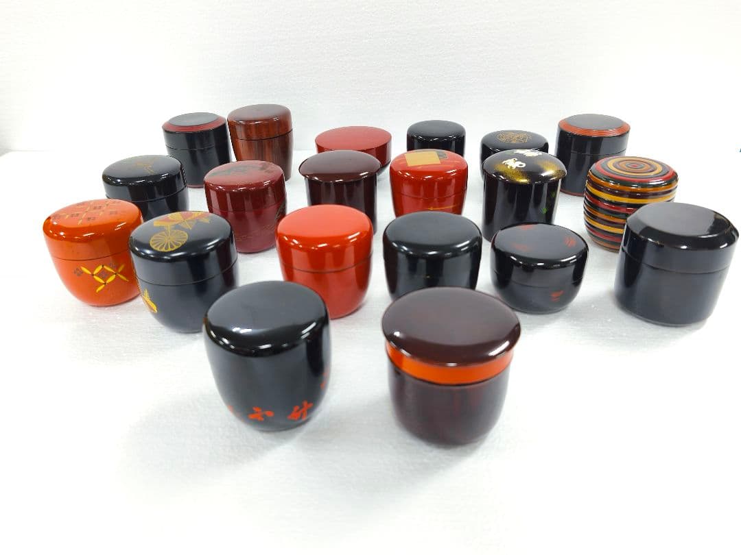 蒔絵 棗 木製 漆塗り小物入れ 20個セット