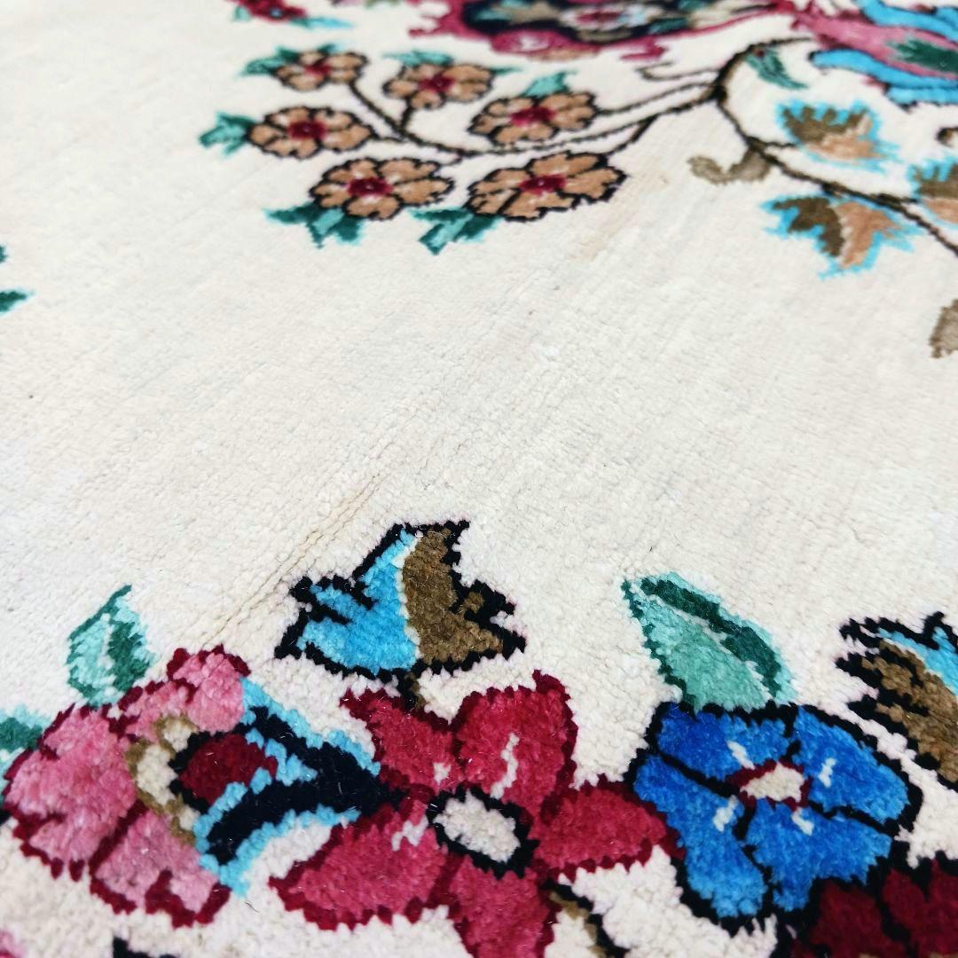 専用Y3007 高級ペルシャ絨毯 クム産 シルク 手織81万ノット147×98㎝