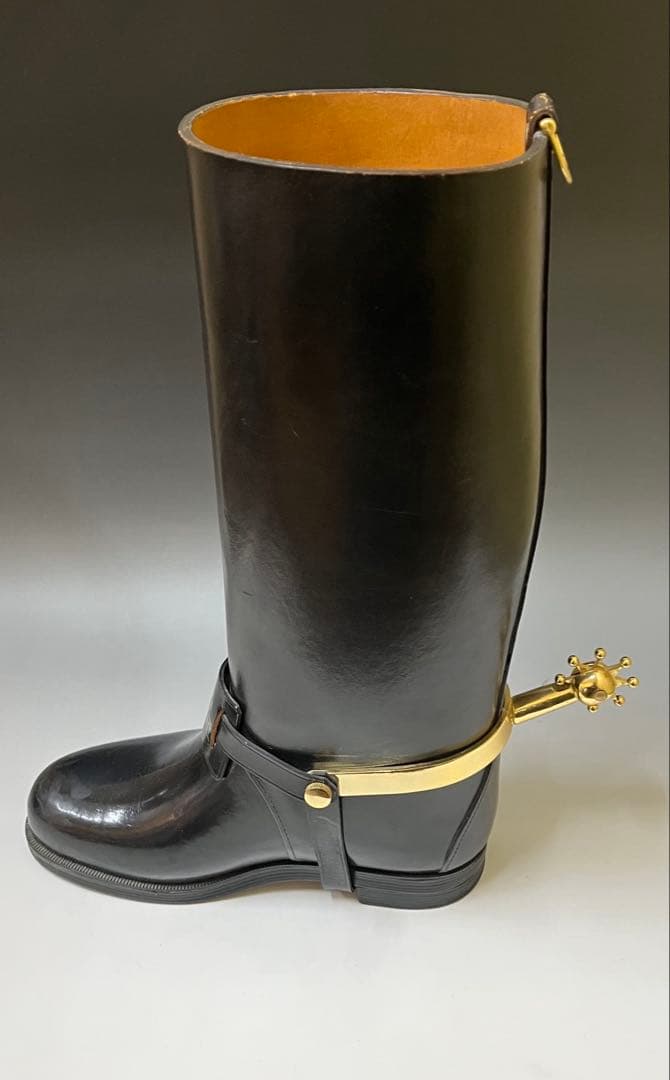 E732 レア KNIGHT 大型 高さ49cm ナポレオンブーツ 革靴 拍車付