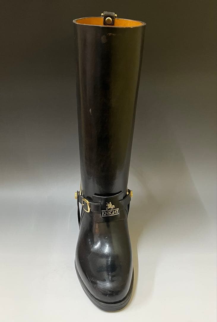 E732 レア KNIGHT 大型 高さ49cm ナポレオンブーツ 革靴 拍車付