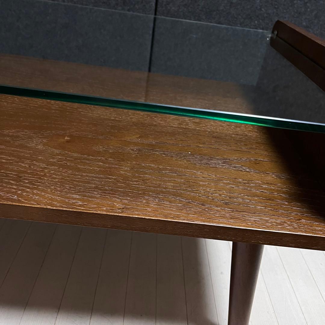 天然木　オーク材　Gigi ジジ　ガラステーブル　センターテーブル　アンティーク