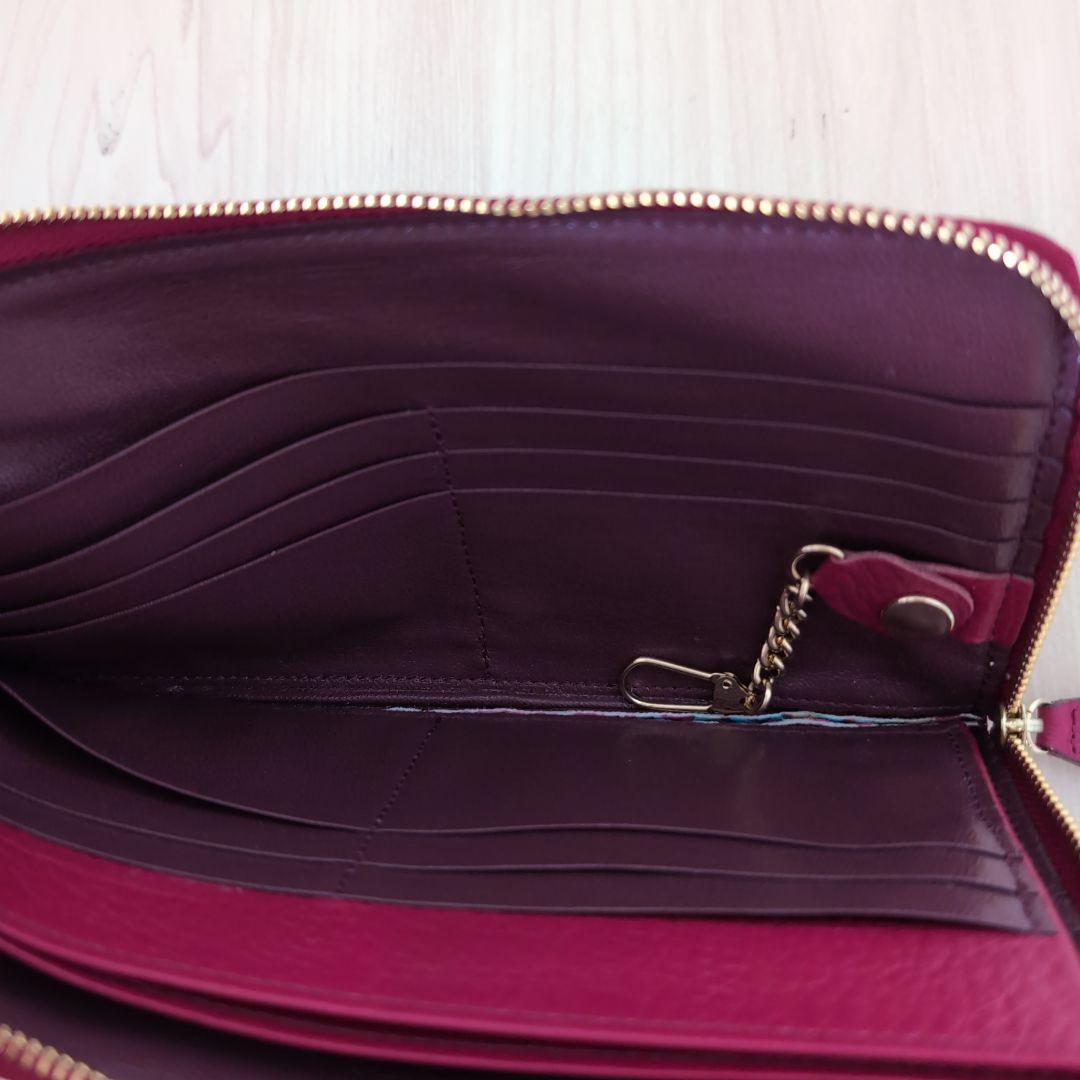 京都工芸品　浪速屋　Ｌ字ファスナー Pigエナメル 長財布