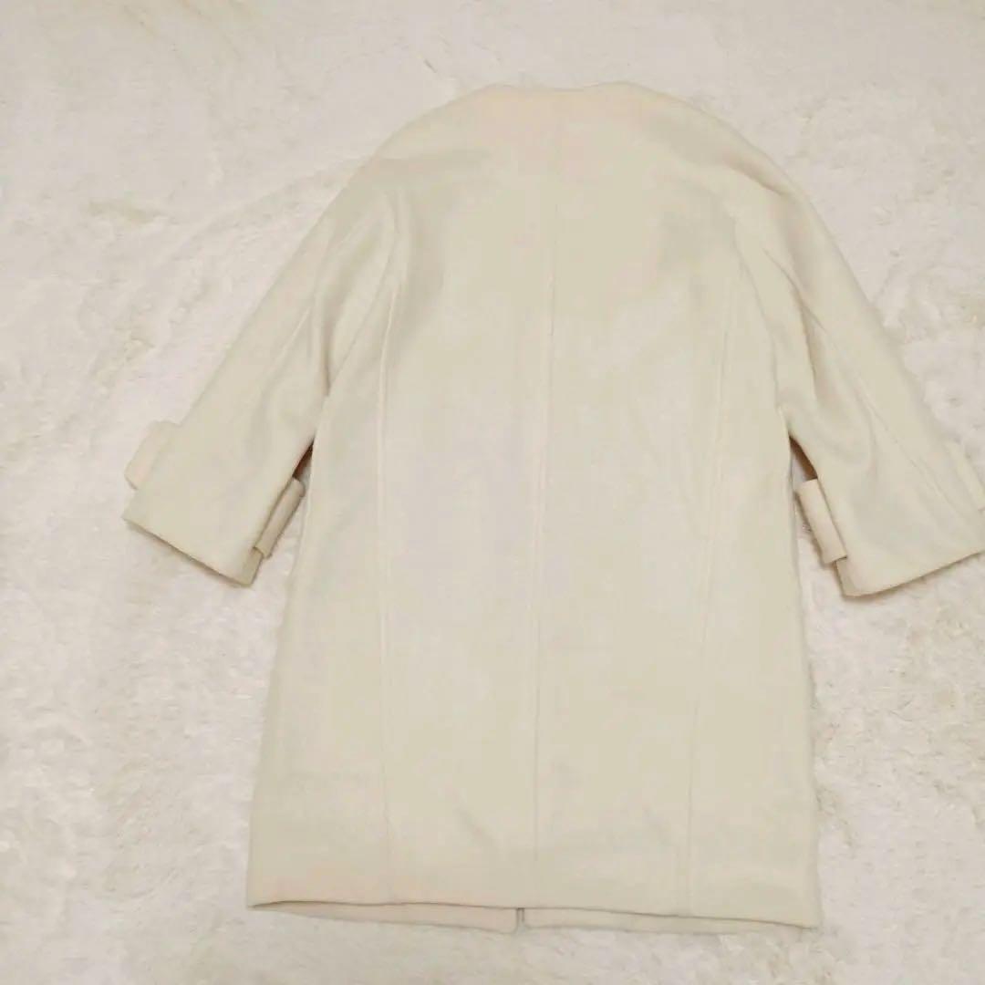 Spick & Span ノーカラーコート ホワイト 白 Mサイズ 38