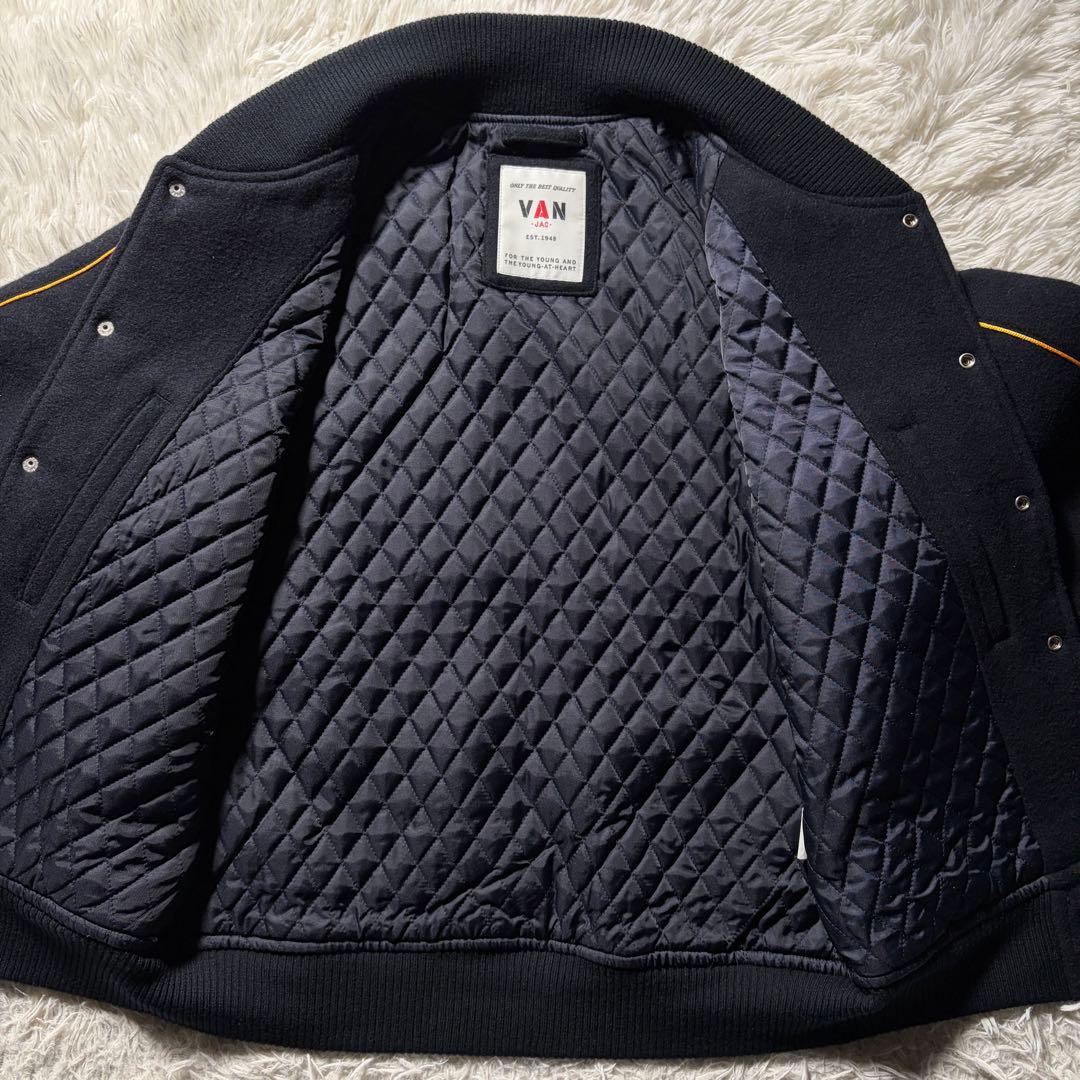 美品■VAN JACKET スタジャン　アーチロゴ　ネイビー　 M