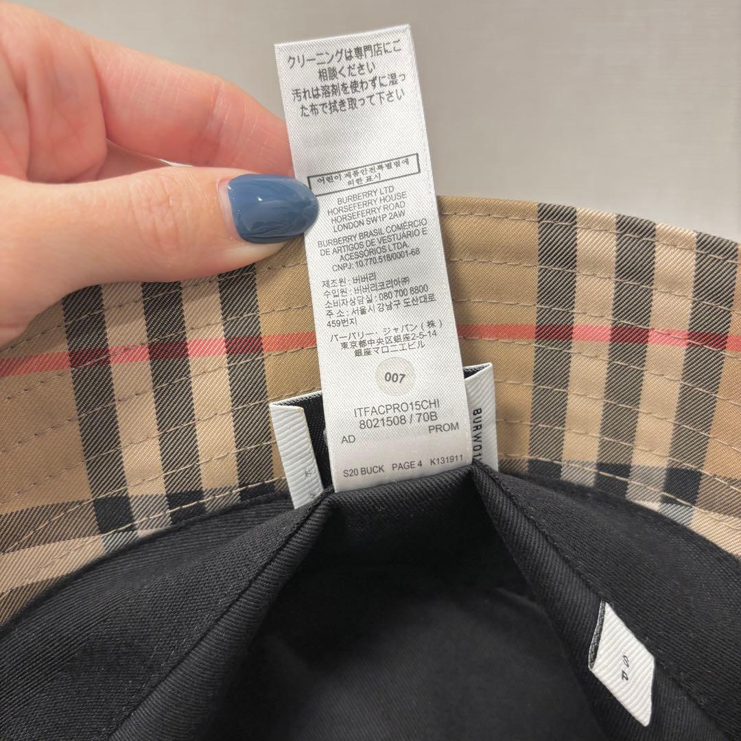 バーバリー ノバチェック ハット バケットハット 帽子 Sサイズ