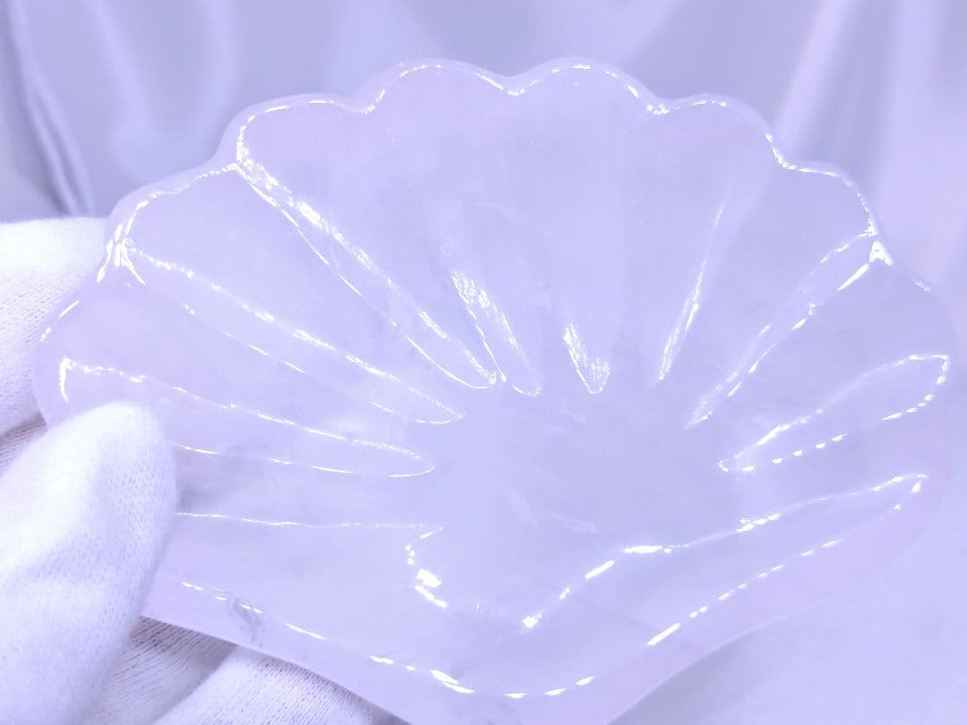 ローズクォーツ　お皿　器　マダガスカル産　貝 ①　浄化　紅水晶　合言葉割引