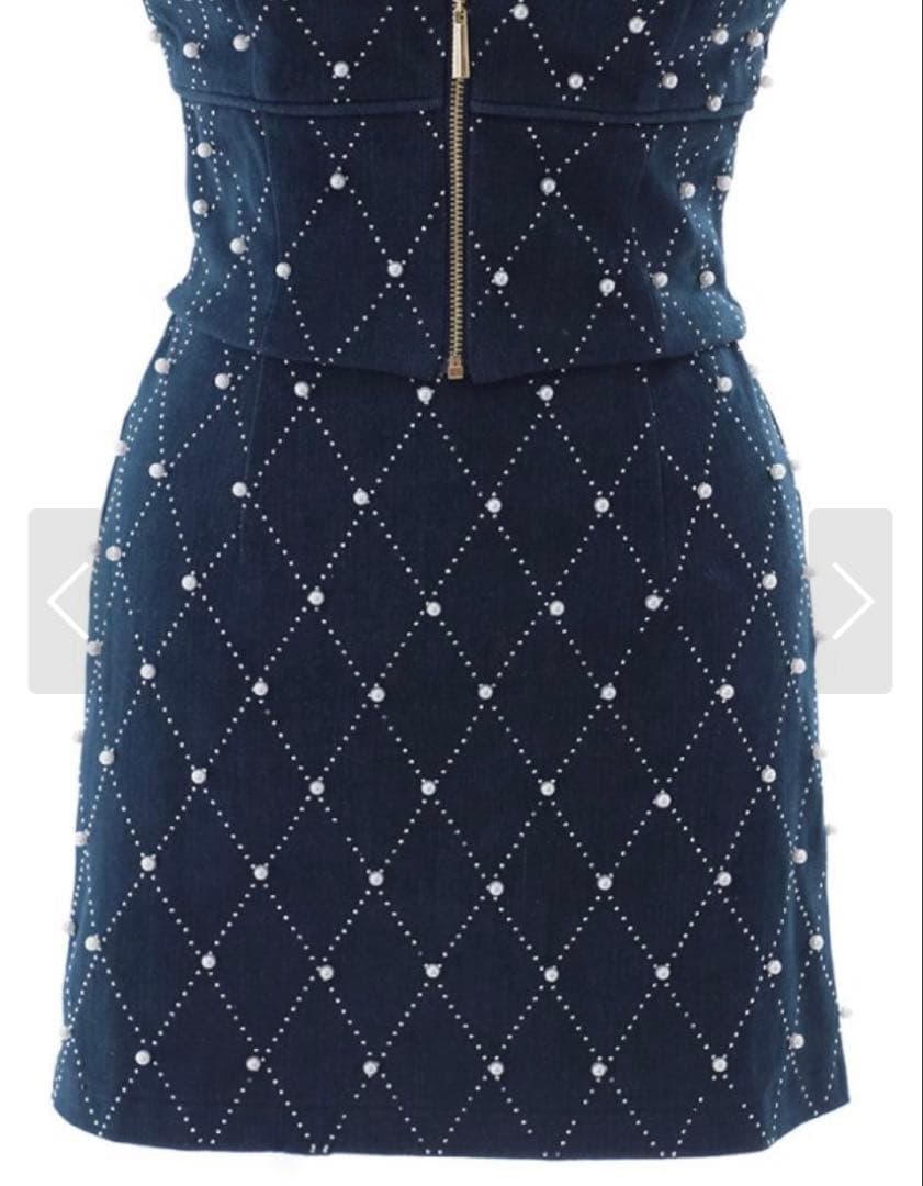 新品　JEWELS 格子柄セットアップ タイト ミニドレス キャバドレス S