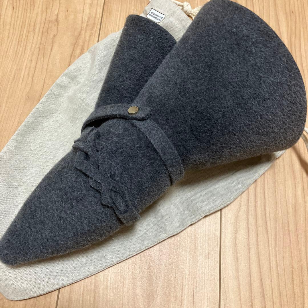 ヘレンカミンスキー　グレー ウール フェルトハット ローラブル　ブラシ付