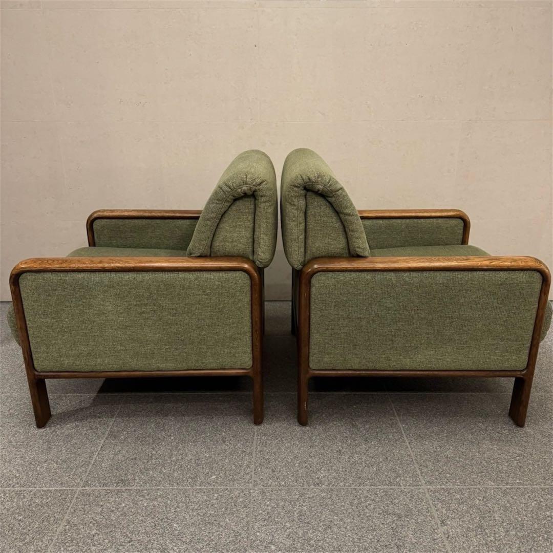 オールドカリモク パネルアーム 1人掛けソファ ①